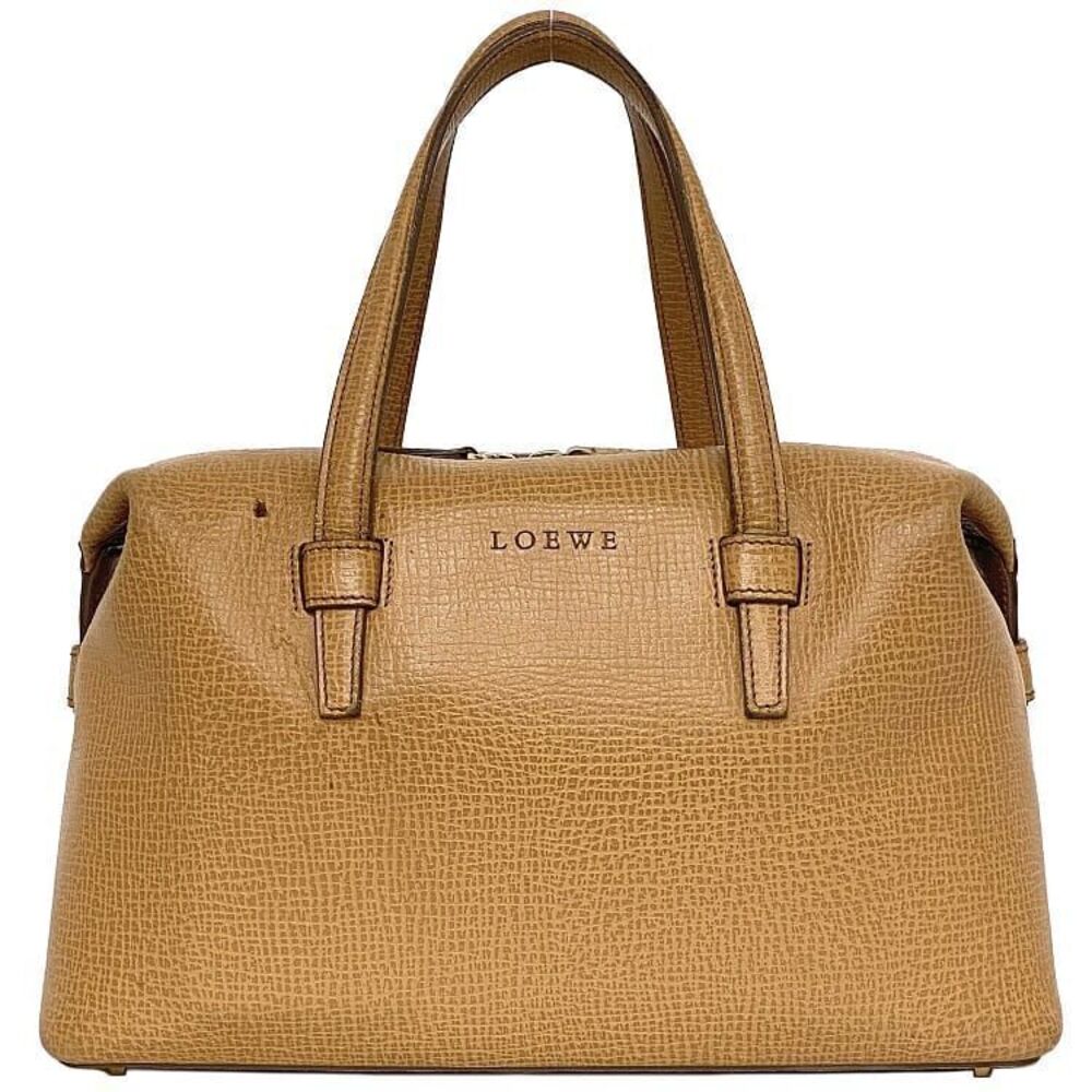 Loewe Handbag Camel Brown beige Boston leather bag gusset